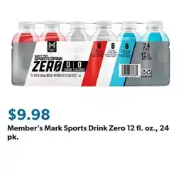Sam's Club Member's Mark Sports Drink Zero 12 fl. oz., 24 pk offer