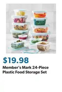 Sam's Club Member's Mark 24-Piece Plastic Food Storage Set offer