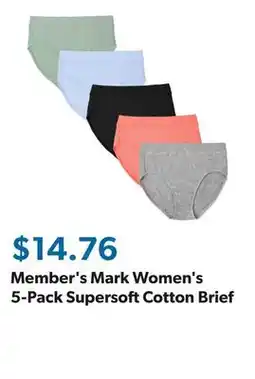 Sam's Club Member's Mark Women's 5-Pack Supersoft Cotton Brief offer