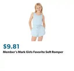 Sam's Club Member's Mark Girls Favorite Soft Romper offer