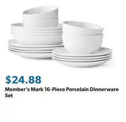 Sam's Club Member's Mark 16-Piece Porcelain Dinnerware Set offer