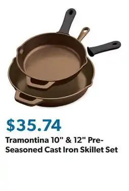 Sam's Club Tramontina 10 & 12 Pre-Seasoned Cast Iron Skillet Set offer