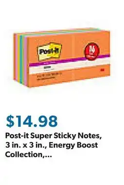 Sam's Club Post-it Super Sticky Notes, 3 in. x 3 in., Energy Boost Collection, 14 Pads/Pack offer