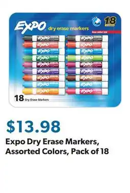 Sam's Club Expo Dry Erase Markers, Assorted Colors, Pack of 18 offer