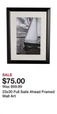 TJ Maxx 23x30 Full Sails Ahead Framed Wall Art offer
