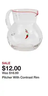 TJ Maxx Pitcher With Contrast Rim offer