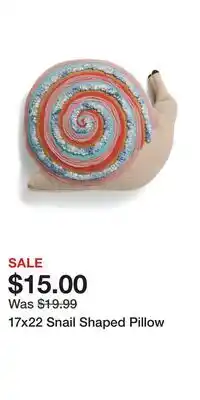 TJ Maxx 17x22 Snail Shaped Pillow offer