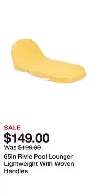 TJ Maxx 65in Rivie Pool Lounger Lightweight With Woven Handles offer
