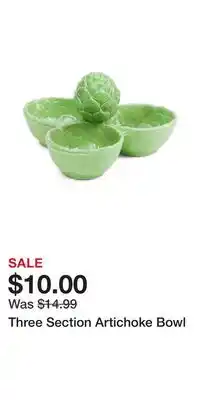 TJ Maxx Three Section Artichoke Bowl offer