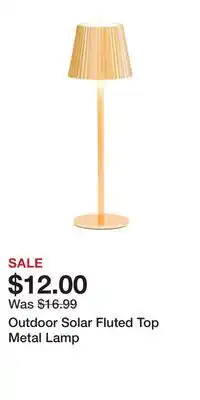 TJ Maxx Outdoor Solar Fluted Top Metal Lamp offer