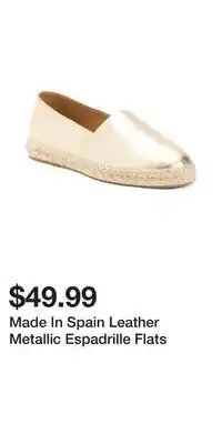 TJ Maxx Made In Spain Leather Metallic Espadrille Flats offer