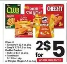 Safeway Cheez-It, Keebler Crackers, Townhouse, Pringles Mingles offer