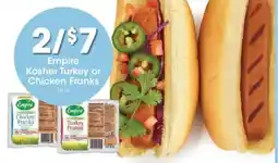 Kroger Empire kosher turkey or chicken franks offer