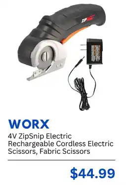 Best Buy Worx 4V ZipSnip Electric Rechargeable Cordless Electric Scissors, Fabric Scissors offer