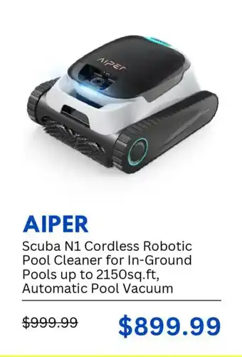 Best Buy Aiper Scuba N1 Cordless Robotic Pool Cleaner for In-Ground Pools up to 2150sq.ft, Automatic Pool Vacuum offer