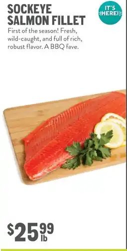 New Seasons Market Sockeye salmon fillet offer
