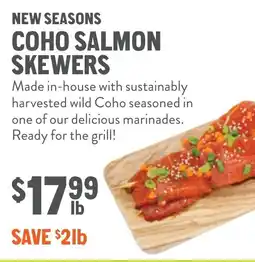 New Seasons Market New seasons coho salmon skewers offer