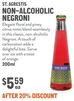 New Seasons Market ST. AGRESTIS NON-ALCOHOLIC NEGRONI offer