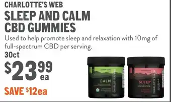 New Seasons Market Charlotte's web sleep and calm cbd gummies offer