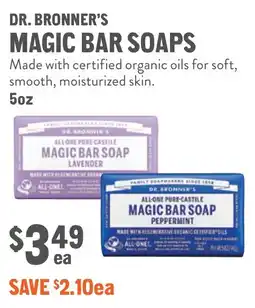 New Seasons Market Dr. bronner's magic bar soaps offer