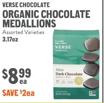 New Seasons Market Verse chocolate organic chocolate medallions offer