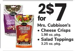 ACME Mrs. Cubbison's Cheese Crisps 1.98 oz. pkg. Salad Toppings 3.25 oz. pkg offer