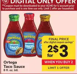 ACME Ortega Taco Sauce offer