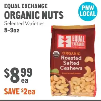 New Seasons Market Equal exchange organic nuts offer