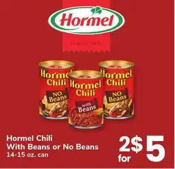 ACME Hormel Chili With Beans or No Beans offer