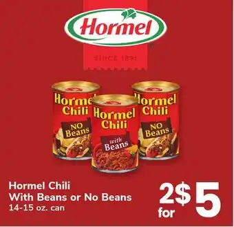 ACME Hormel Chili With Beans or No Beans offer