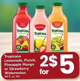ACME Tropicana Lemonade, Punch, Pineapple Mango or Strawberry Watermelon offer