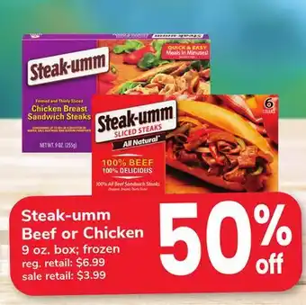 ACME Steak-umm Beef or Chicken offer
