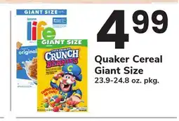 ACME Quaker Cereal Giant Size offer