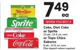 ACME Coke, Diet Coke or Sprite 12-pk., 12 fl. oz. cans or Topo Chico Sabores 8-pk., 12 fl. oz. cans offer