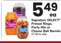 ACME Signature SELECT Pretzel Rings, Party Mix or Cheese Ball Barrels offer