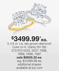 JC Penney 5-1/2 ct. t.w. lab-grown diamond◊ offer