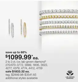 JC Penney 2 to 3 ct. t.w. lab-grown diamond‡ offer