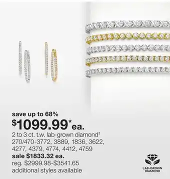 JC Penney 2 to 3 ct. t.w. lab-grown diamond‡ offer
