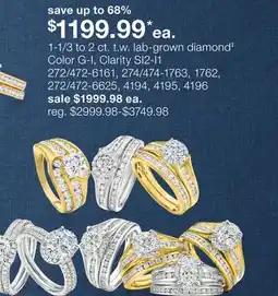 JC Penney 1-1/3 to 2 ct. t.w. lab-grown diamond‡ offer