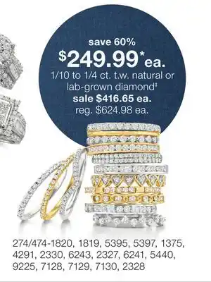 JC Penney 1/10 to 1/4 ct. t.w. natural or lab-grown diamond‡ offer