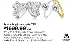 JC Penney 2-1/4 to 4 ct. t.w. lab-grown diamond‡◊ offer