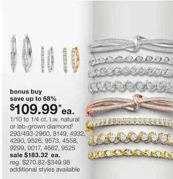 JC Penney 1/10 to 1/4 ct. t.w. natural or lab-grown diamond§ offer