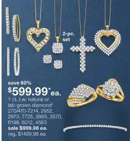 JC Penney 1 ct. t.w. natural or lab-grown diamond‡ offer