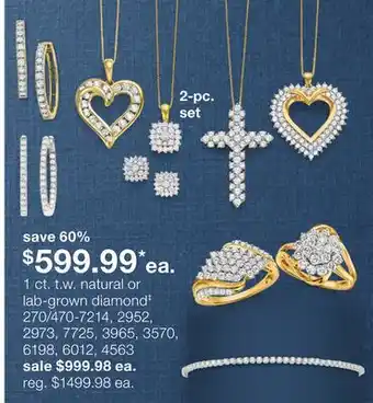 JC Penney 1 ct. t.w. natural or lab-grown diamond‡ offer