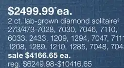 JC Penney 2 ct. lab-grown diamond solitaire◊ offer