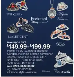 JC Penney 1/10 to 1/5 ct. t.w. natural diamond &/or genuine or lab-created gemstone§ offer