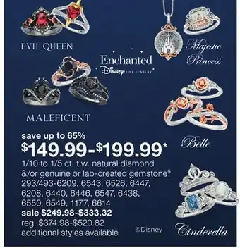 JC Penney 1/10 to 1/5 ct. t.w. natural diamond &/or genuine or lab-created gemstone§ offer