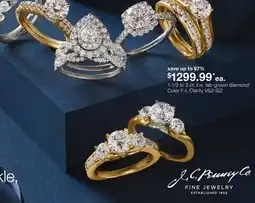 JC Penney 1-1/2 to 2 ct. t.w. lab-grown diamond‡ Color F-I, Clarity VS2-SI2 offer