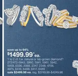 JC Penney 1 to 2 ct. t.w. natural or lab-grown diamond‡◊ offer