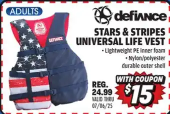 Big 5 Defiance Stars and Stripes Adult Universal Life Vest offer